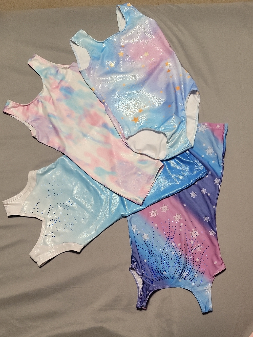 Girls' Sparkle Ombre & Pastel One-Piece Gymnastics Leotard - Multi Color
